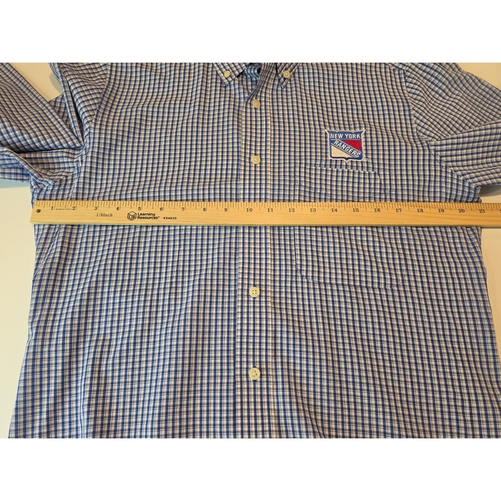 New York Rangers Antigua Mens Medium Long Sleeve Plaid Button Up With... - Picture 6 of 10